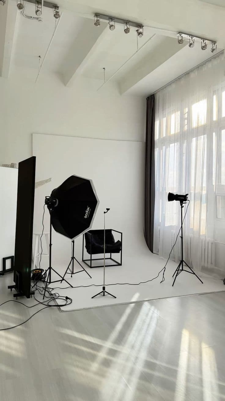 Inside the private studio, styled for the Sydney Beauty Content Day.