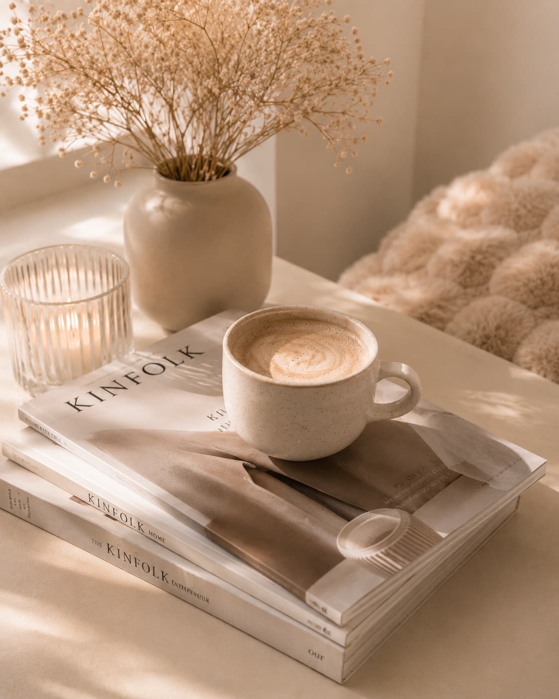 Bondi Aesthetic Room Kinfolk coffee styling and warm studio detail